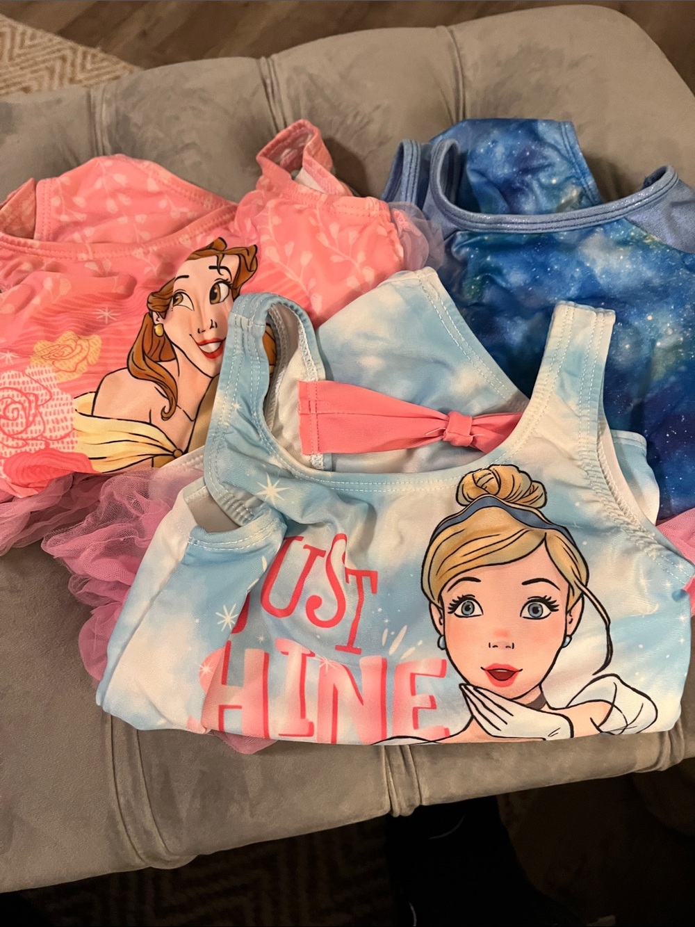 3 Disney size 4 girls one piece bathing suits and other